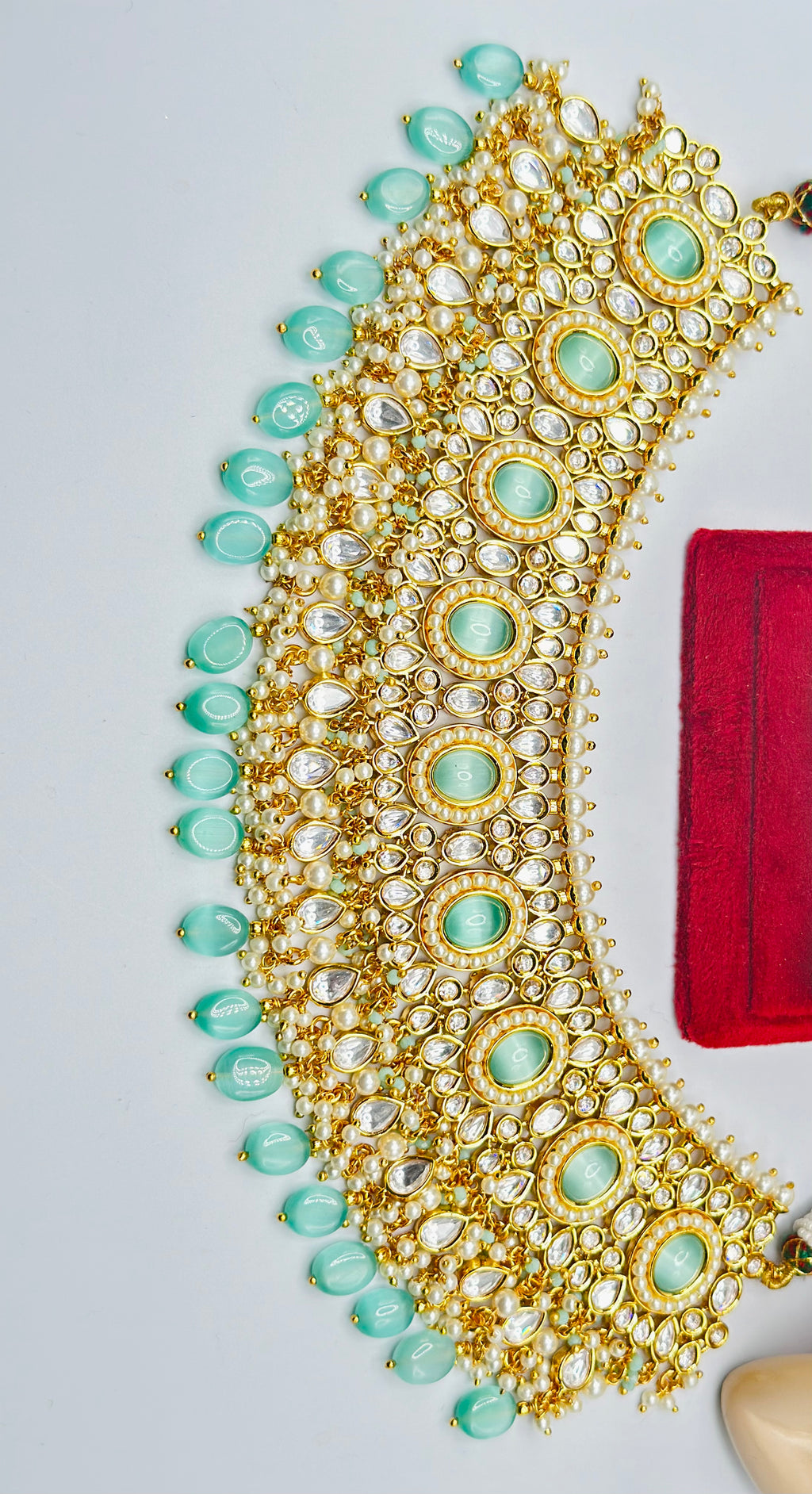 Albeli Polki And Pearl Choker Necklace | Bridal | Semi-Bridal | Simzdesignzz |