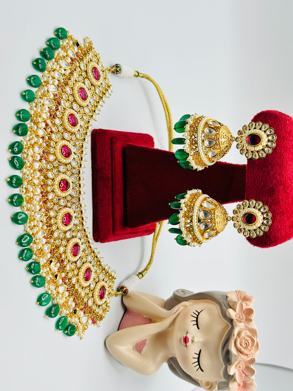 Albeli Polki And Pearl Choker Necklace | Bridal | Semi-Bridal | Simzdesignzz |