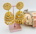 Golden Pachi Kundan Earrings | Simzdesignzz |
