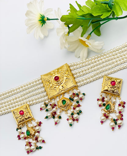 1GM Gold-Plated Choker Necklace Set | Simzdesignz |