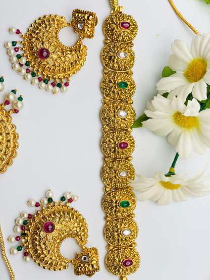 Traditional Gold-Plated Choker  Necklace Set | Simzdesignz | 1GM  |