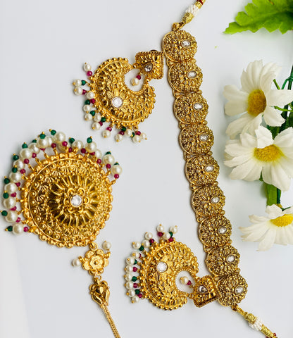 Traditional Gold-Plated Choker  Necklace Set | Simzdesignz | 1GM  |