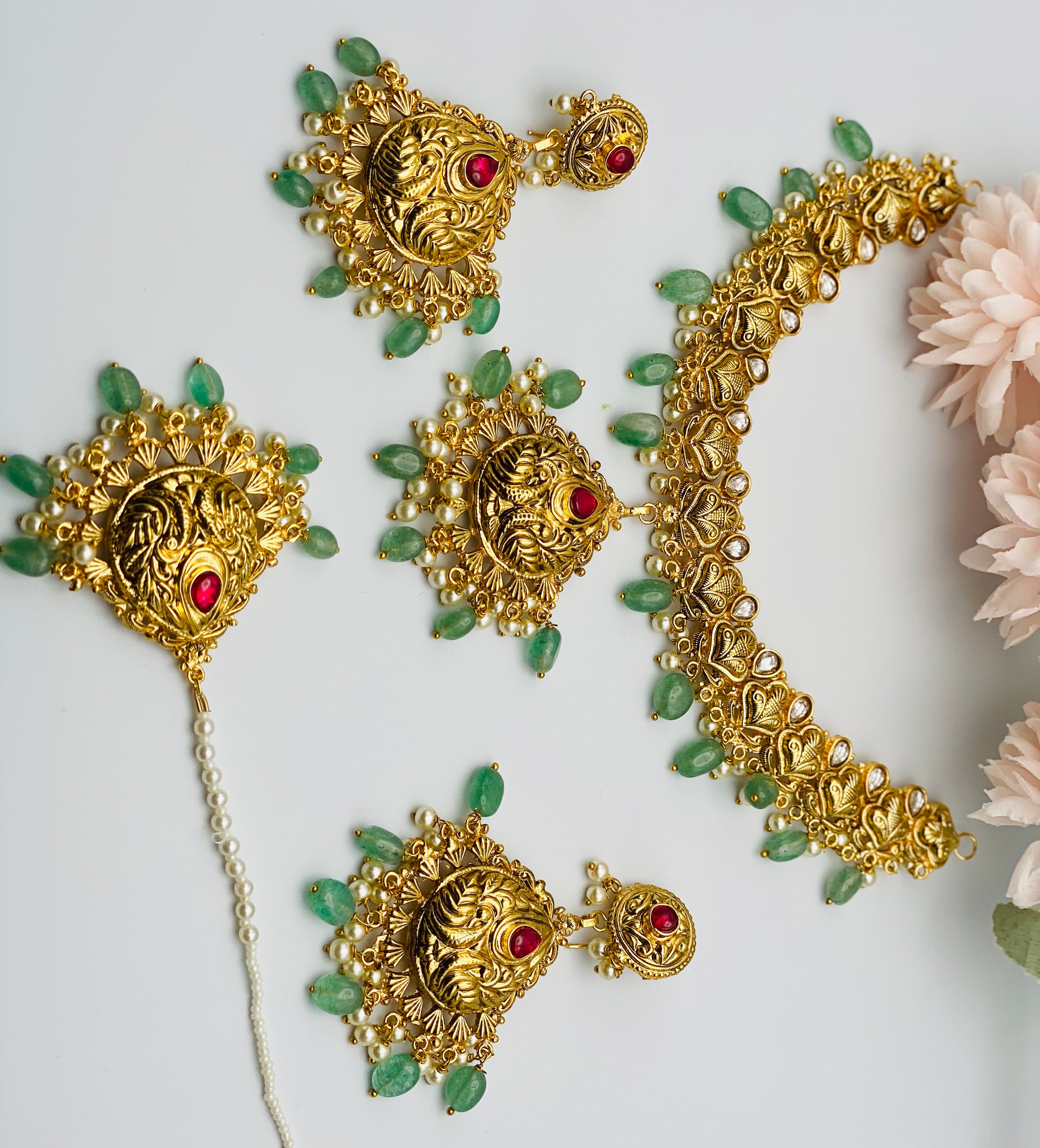 Semi-Bridal Gold-Plated Necklace Set |1GM| Simzdesignz |