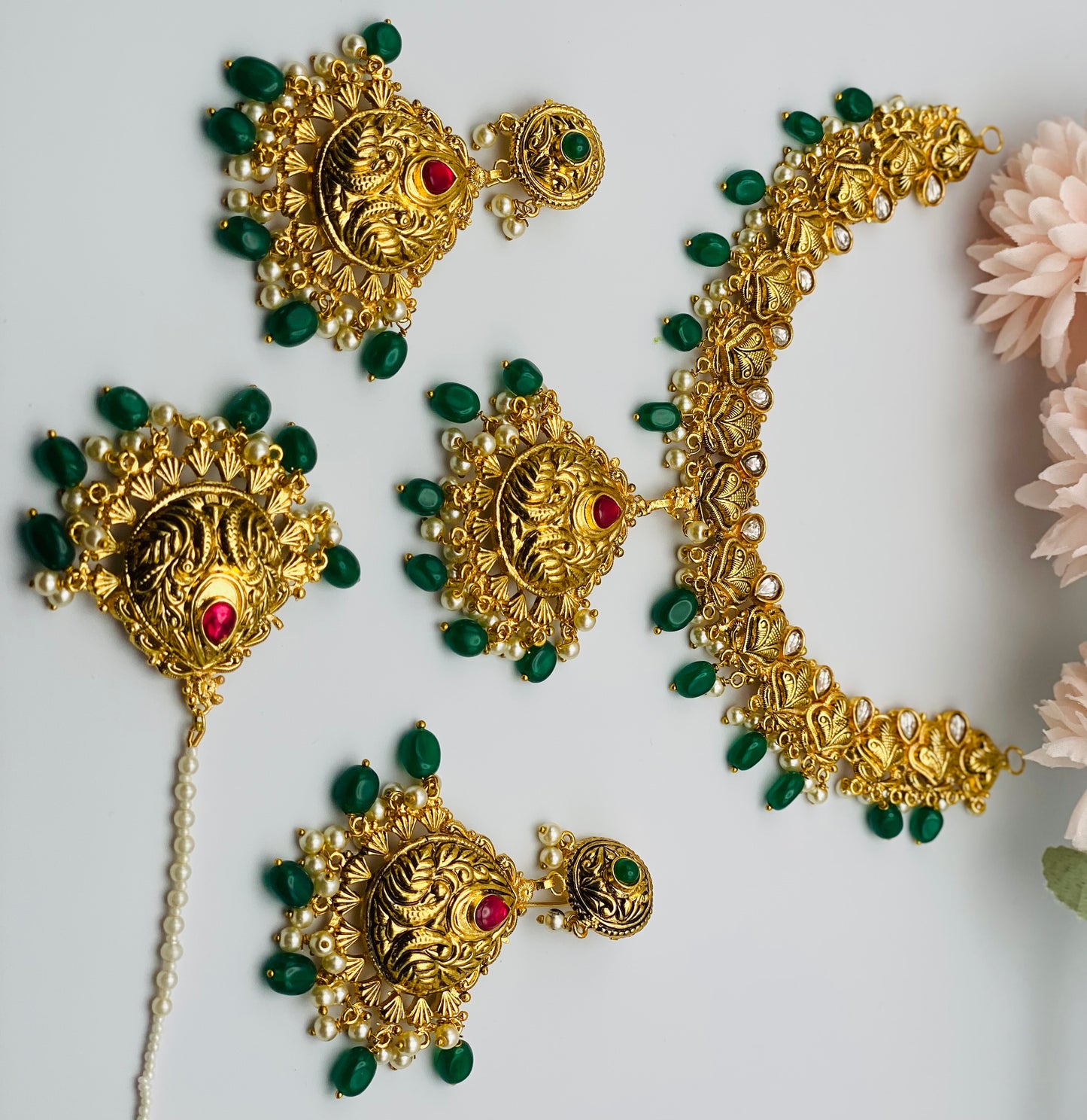 Semi-Bridal Gold-Plated Necklace Set |1GM| Simzdesignz |