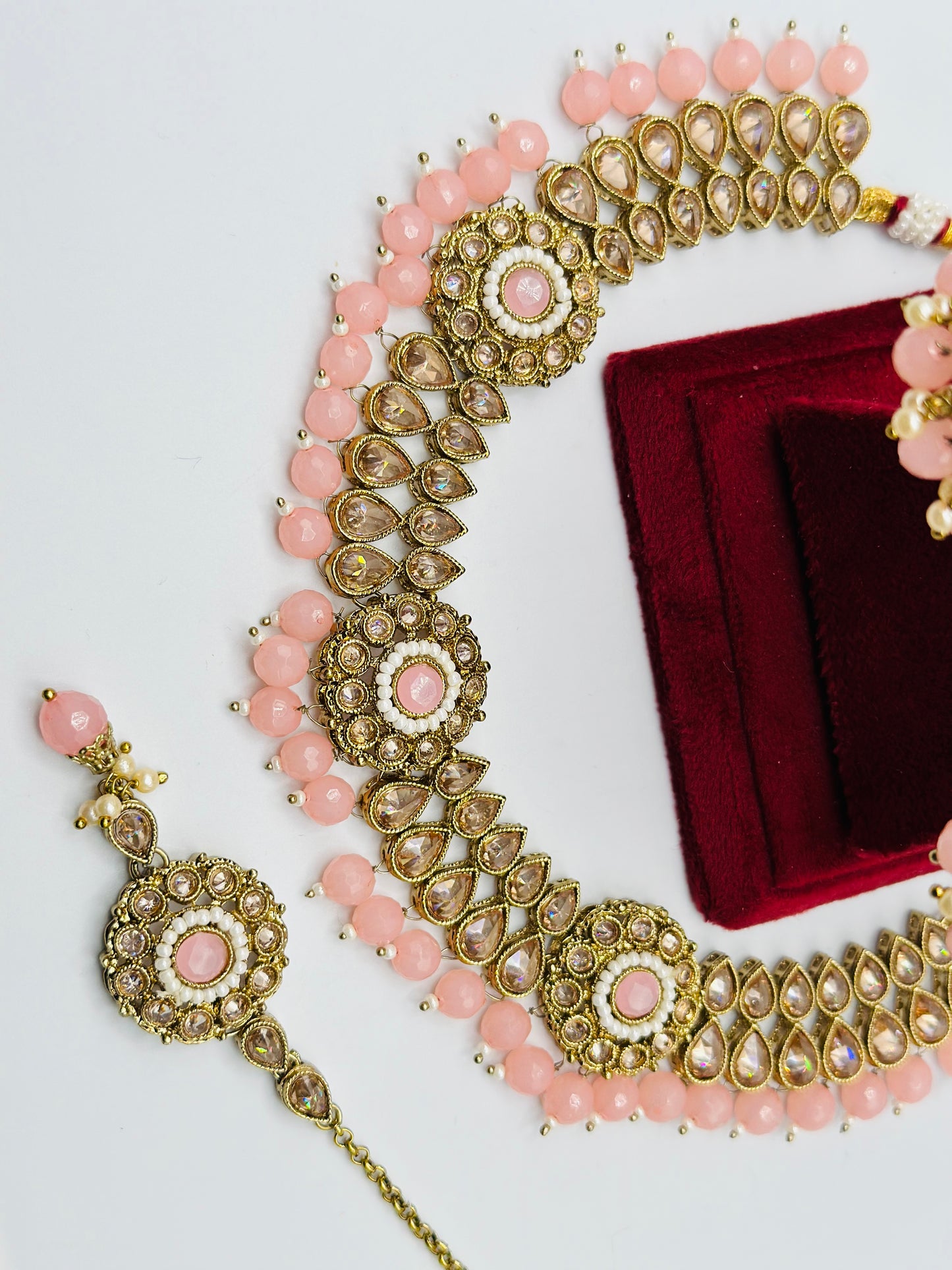 Sejal Polki Necklace with Jhumki And Tikka | Simzdesignzz |