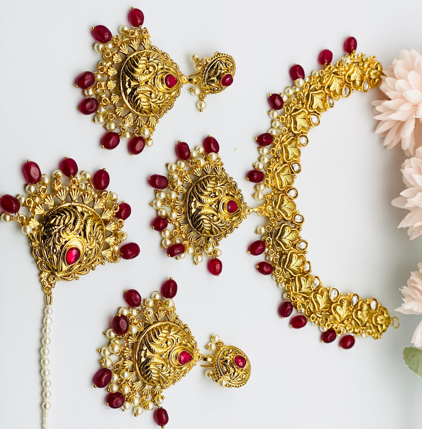 Semi-Bridal Gold-Plated Necklace Set |1GM| Simzdesignz |