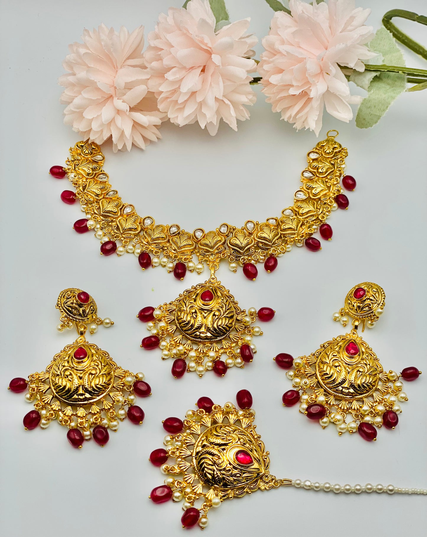 Semi-Bridal Gold-Plated Necklace Set |1GM| Simzdesignz |