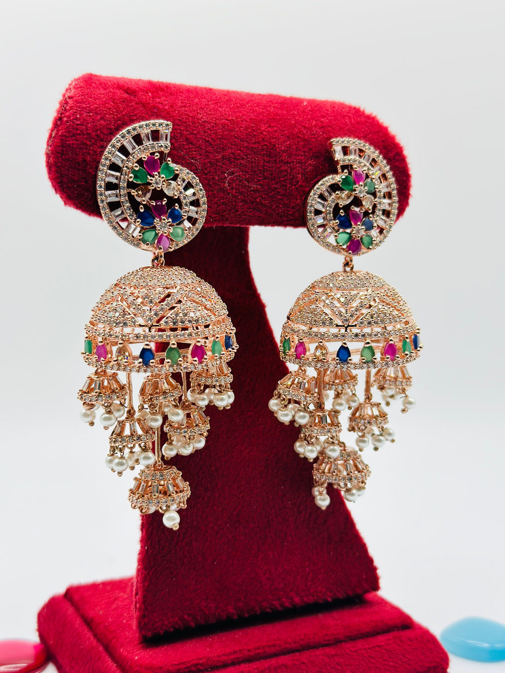 American Diamond Elegant Jhumki Earrings | Simzdesignzz |