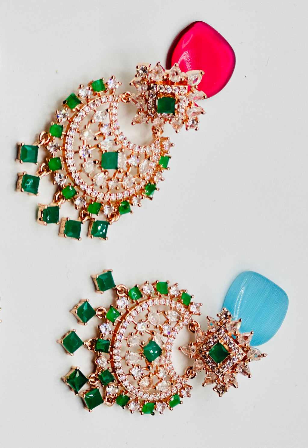 Ameera American  Diamond  Earrings With Tikka | Simzdesignzz |