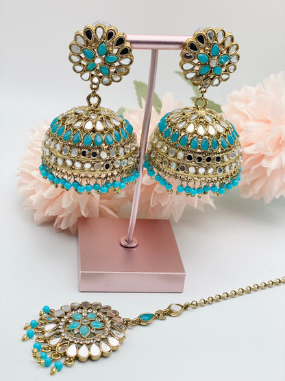 Mirror Work Jhumki | Lightweight | Earrings  | Simzdesignzz |