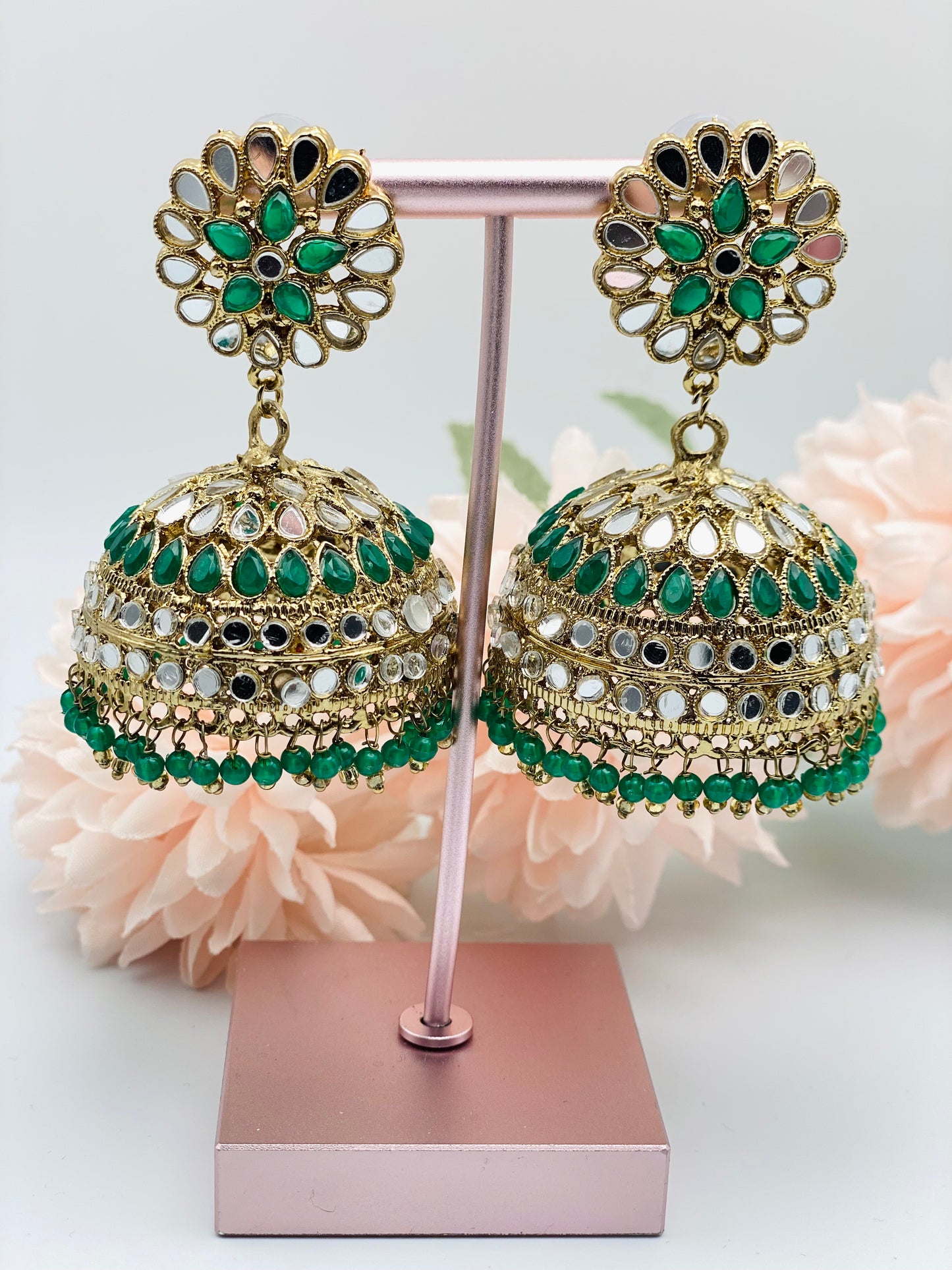 Mirror Work Jhumki | Lightweight | Earrings  | Simzdesignzz |