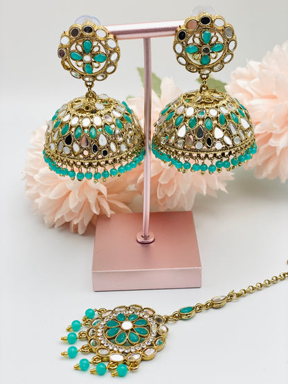 Mirror Work Jhumki | Lightweight | Earrings  | Simzdesignzz |