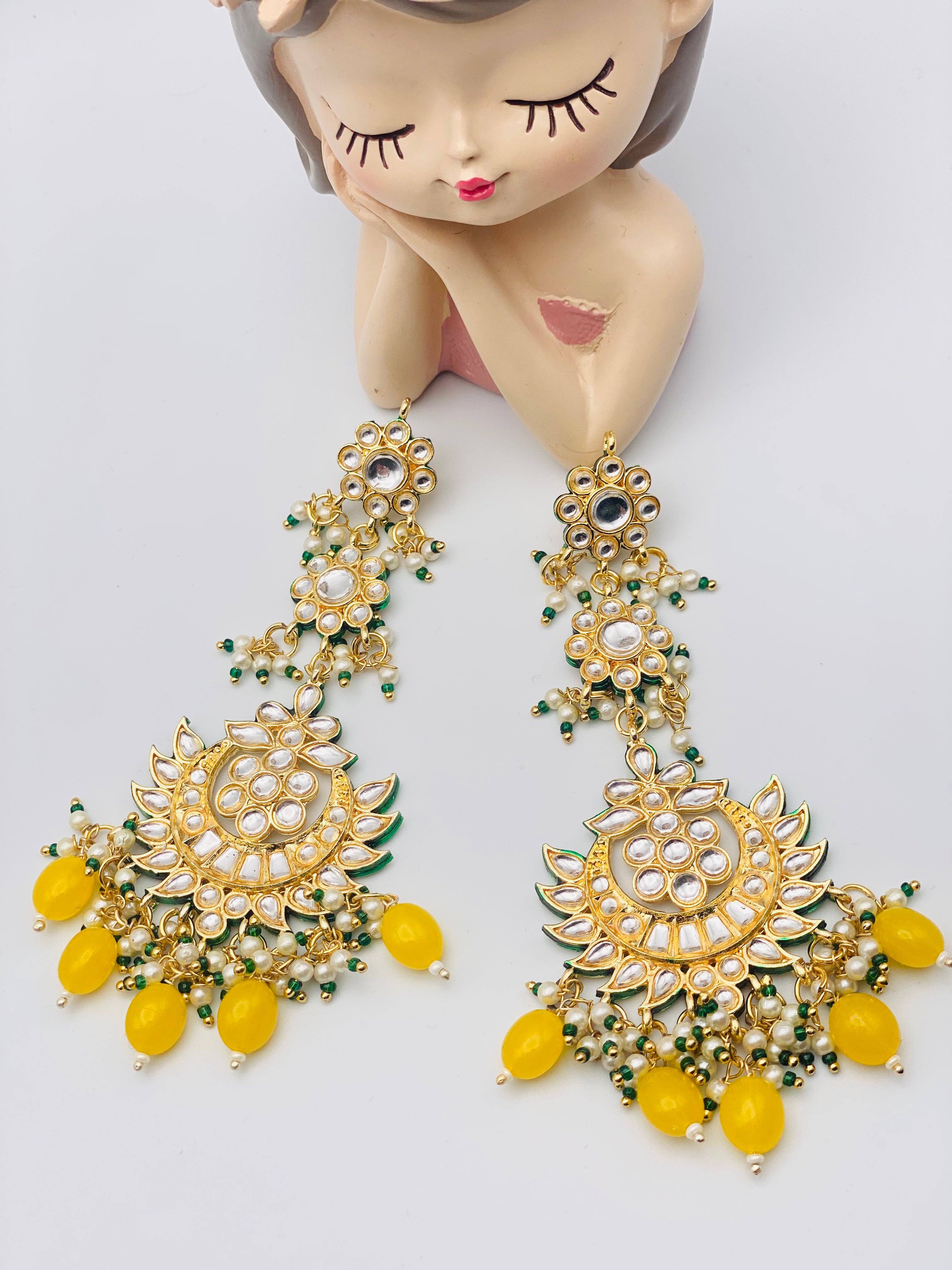 Weightless Kundan Earrings | Simzdesignzz |