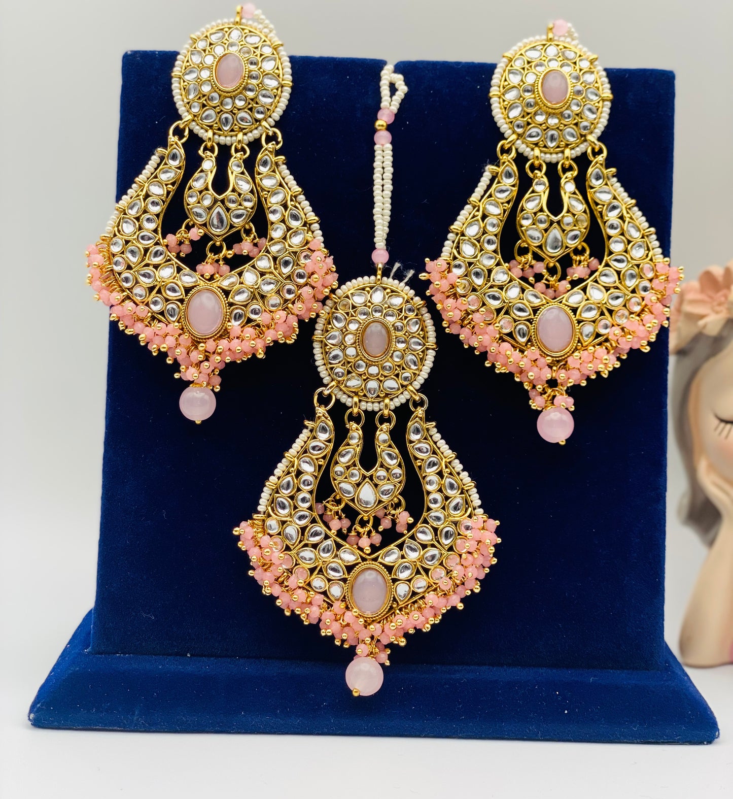 U-Shape Kundan Earrings With Tikka |Simzdesignzz |