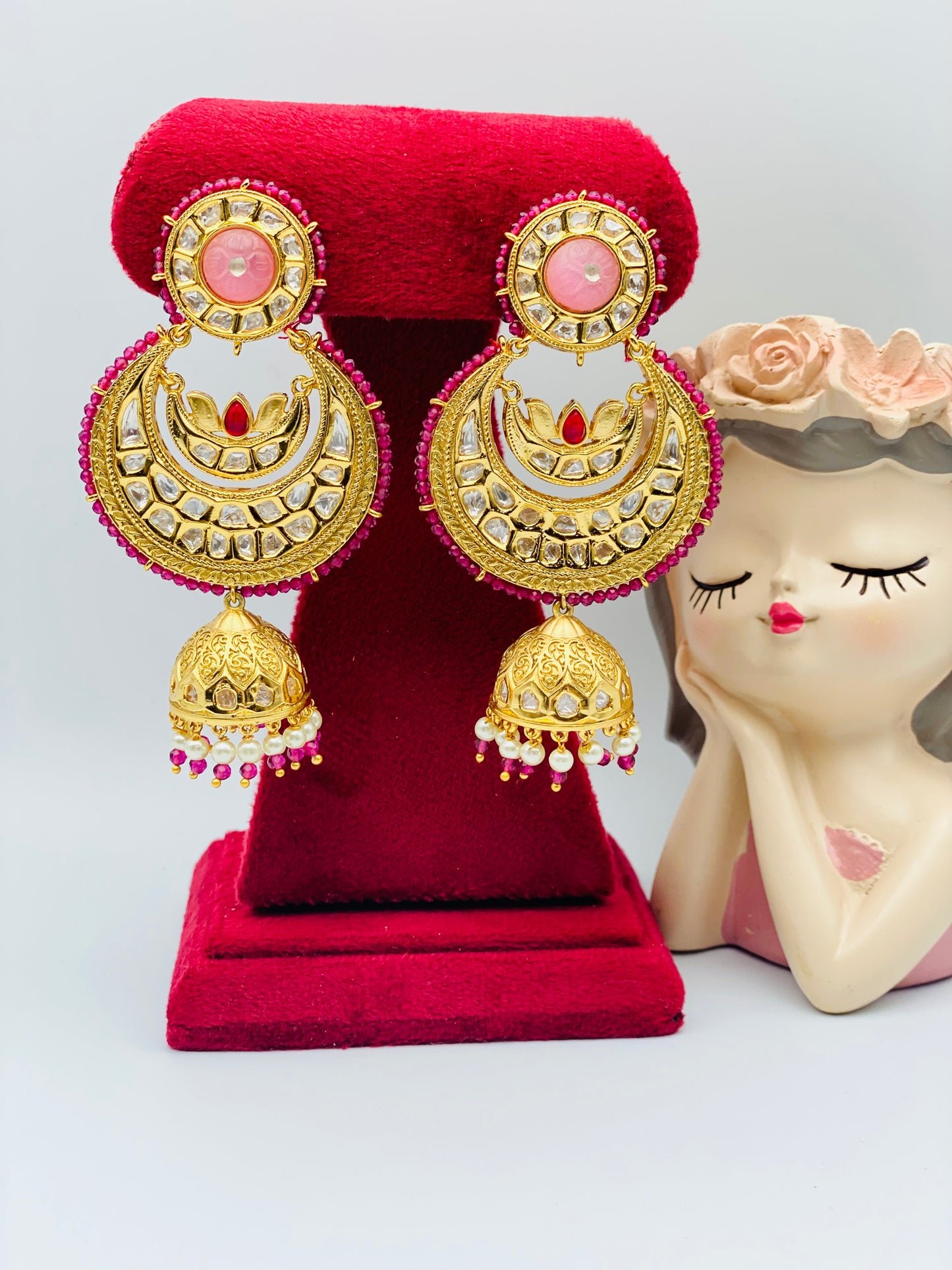 U-Shape Tyani Kundan Earrings | Sizdesignzz |