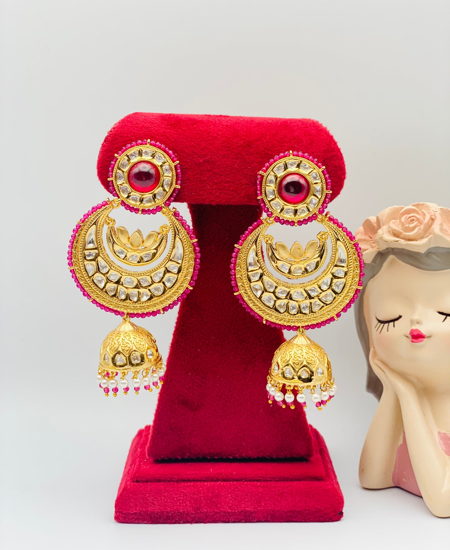 U-Shape Tyani Kundan Earrings | Sizdesignzz |