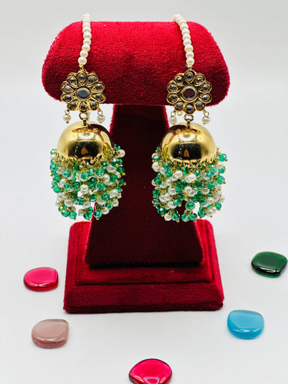 Thappa Kundan Jhumki Earrings | Simzdesignzz |