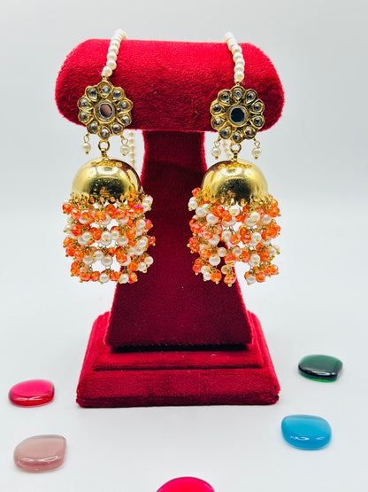 Thappa Kundan Jhumki Earrings | Simzdesignzz |