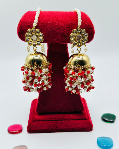 Thappa Kundan Jhumki Earrings | Simzdesignzz |