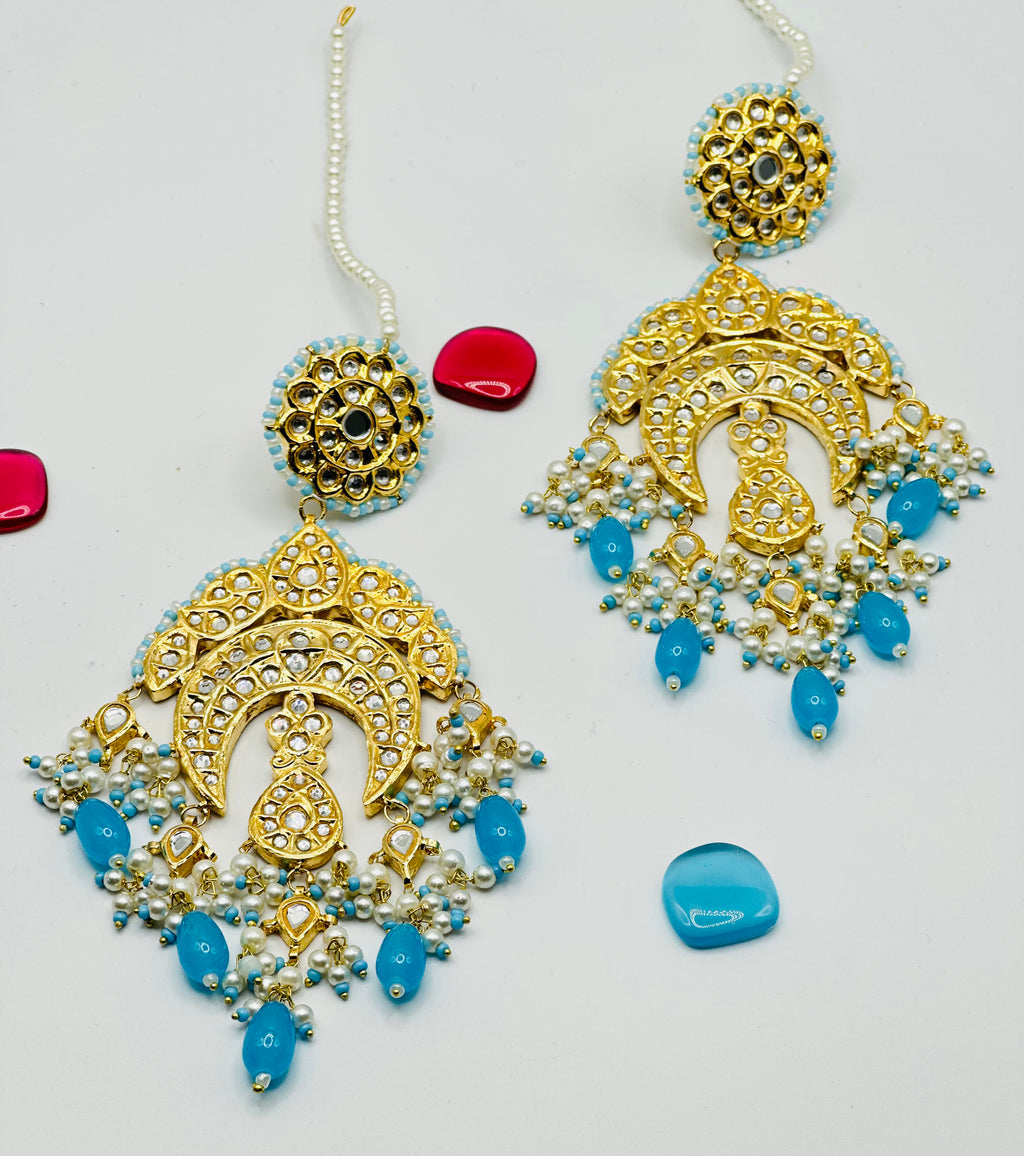 Ziya Oversize Thappa Kundan Earrings | Simzdesignzz |