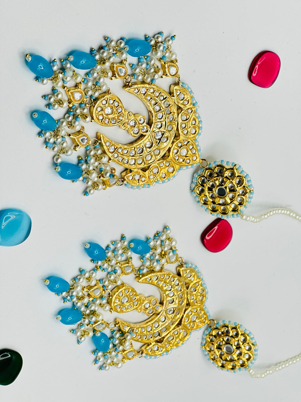 Ziya Oversize Thappa Kundan Earrings | Simzdesignzz |