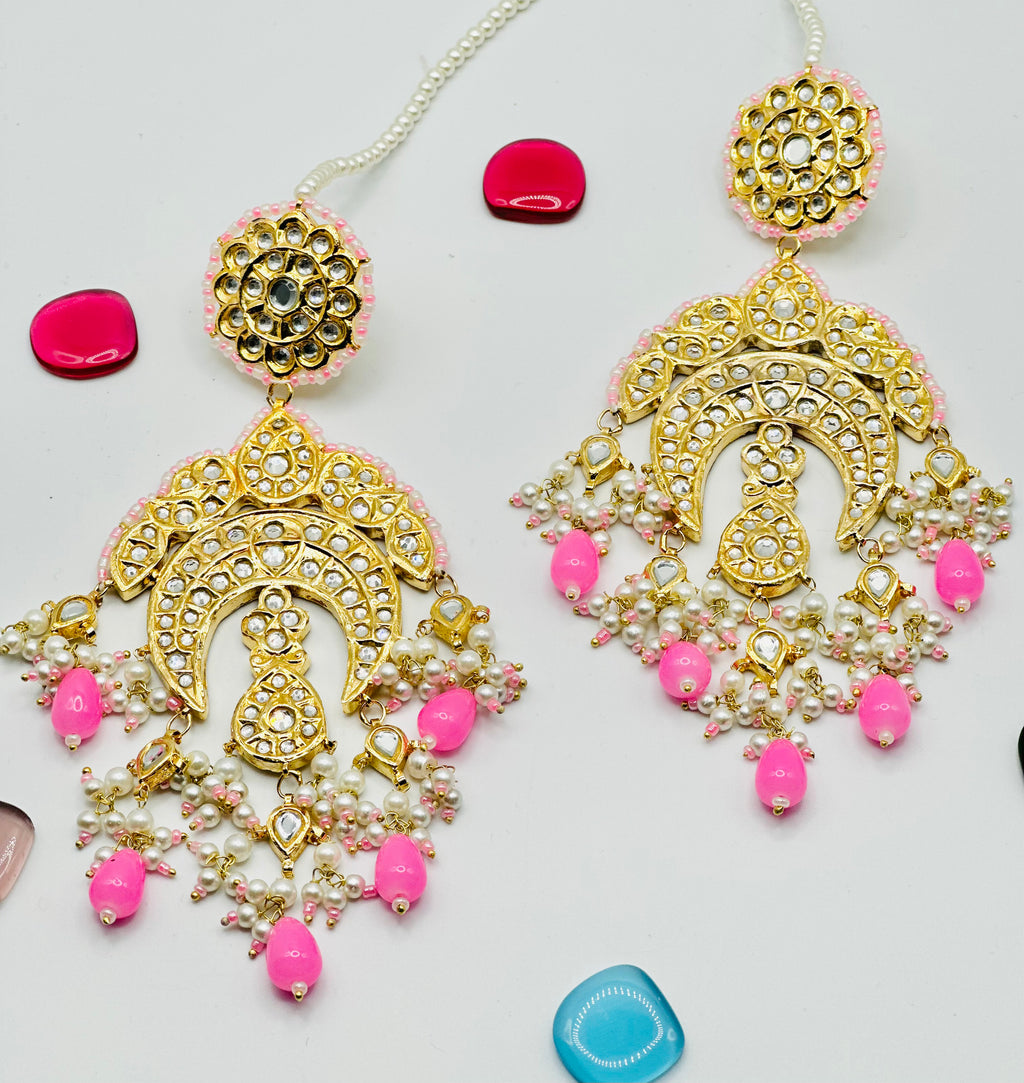 Ziya Oversize Thappa Kundan Earrings | Simzdesignzz |