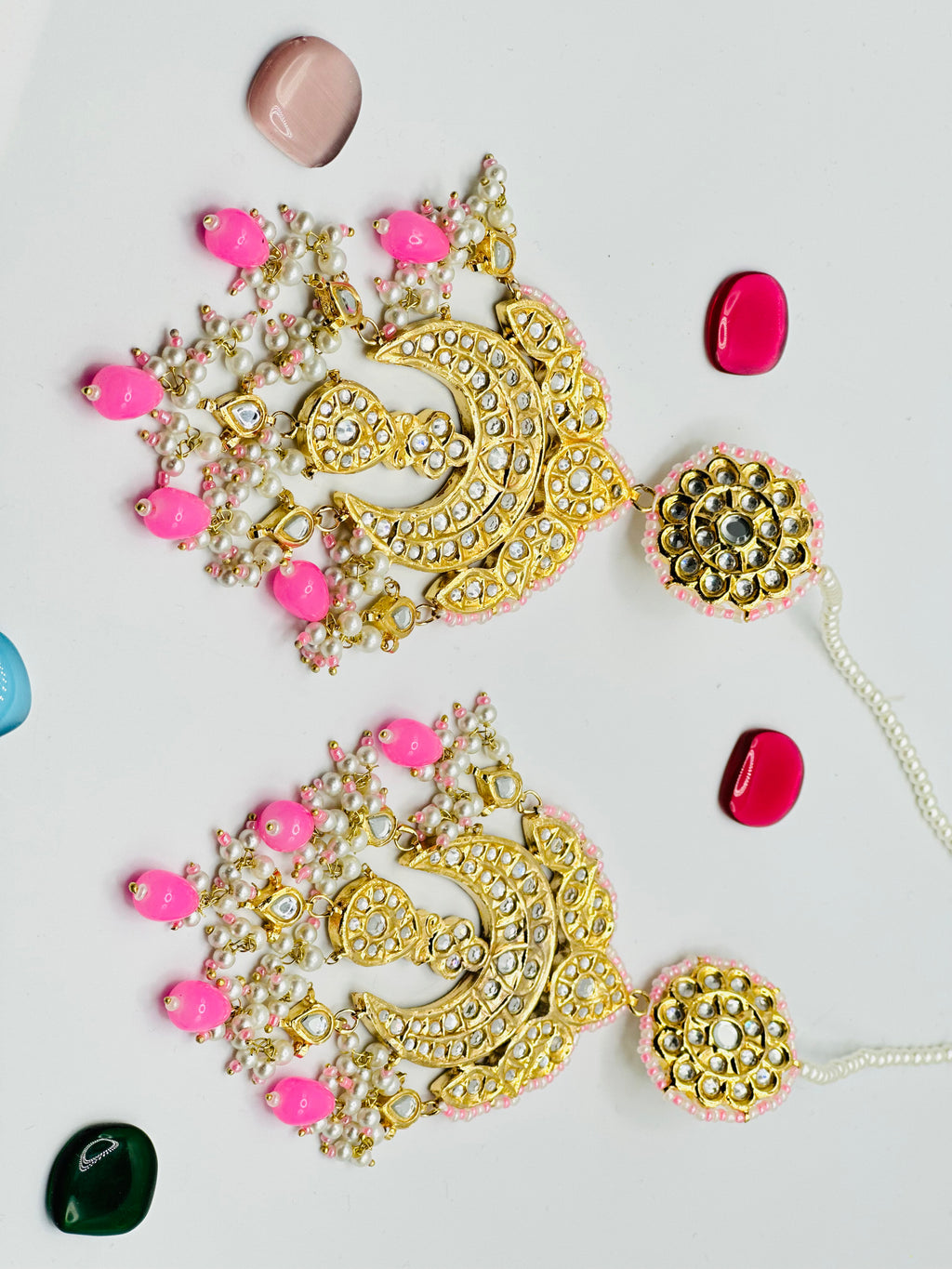 Ziya Oversize Thappa Kundan Earrings | Simzdesignzz |