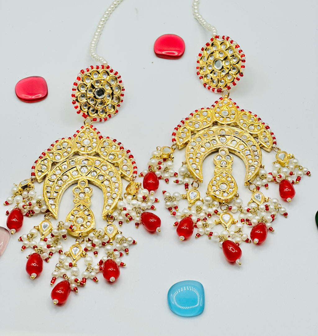 Ziya Oversize Thappa Kundan Earrings | Simzdesignzz |