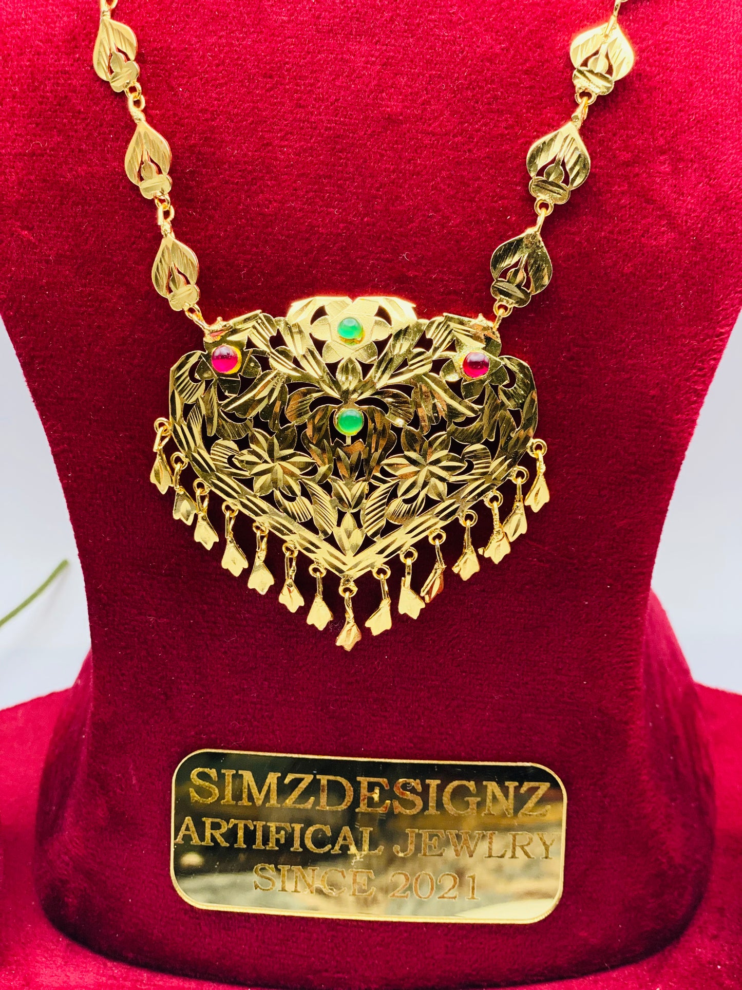 Heart-Shape Gold-Plated Rani Haar | 1GM |Simzdesignzz |