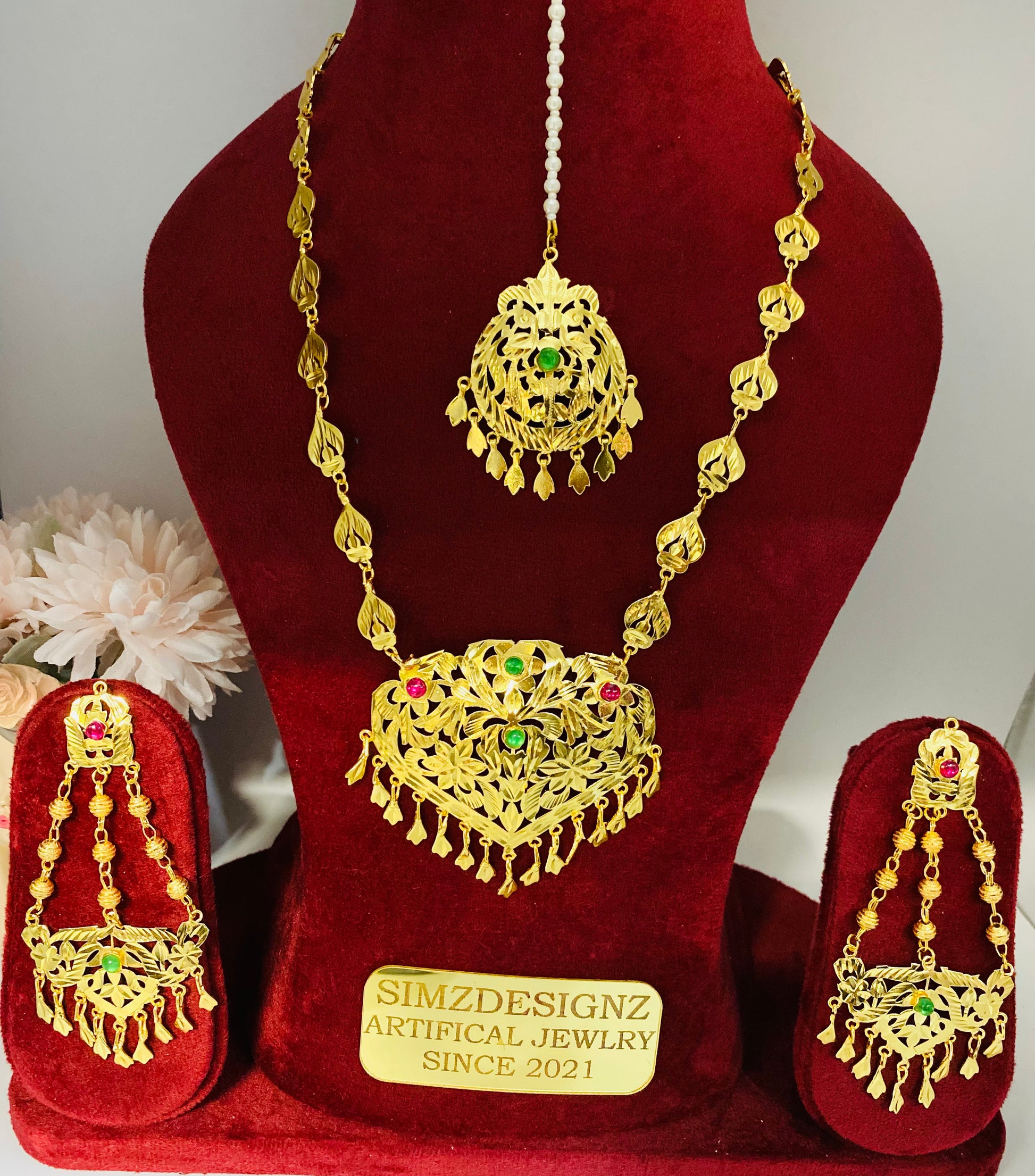 Heart-Shape Gold-Plated Rani Haar 1GM |Simzdesignzz