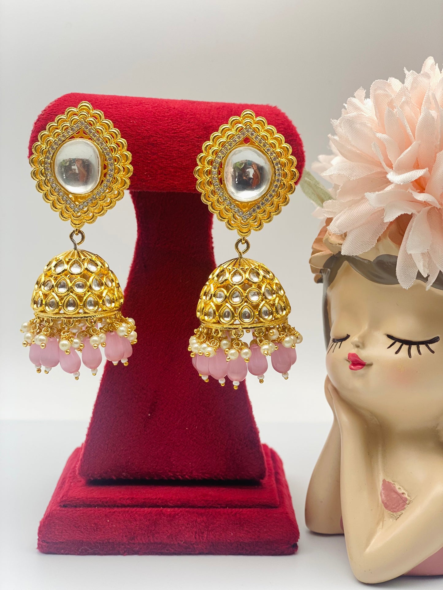 Stunning Hazzel Tyani Kundan Jhumki Earrings | Simzdesignzz |