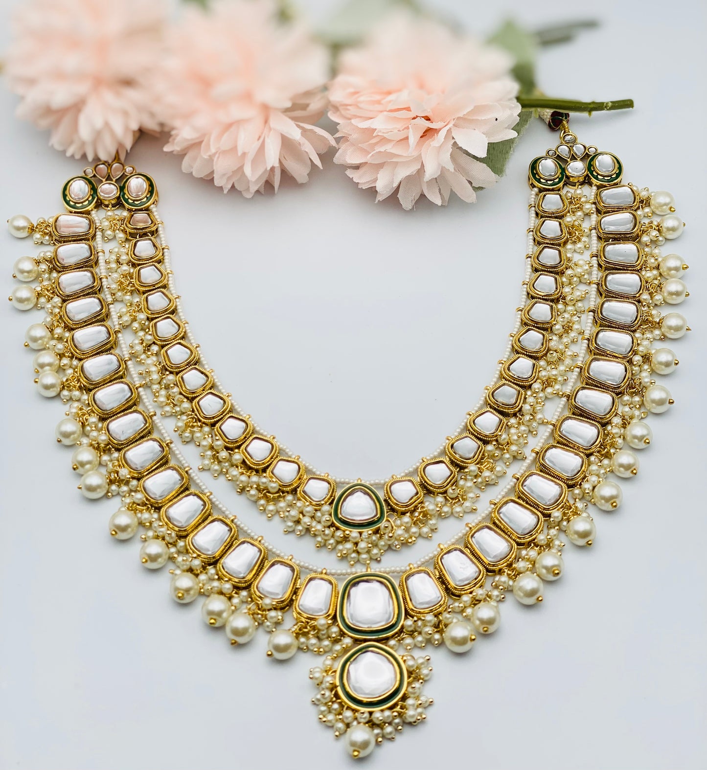 Double-Layered Kundan Ranihaar Necklace | Simzdesignzz |