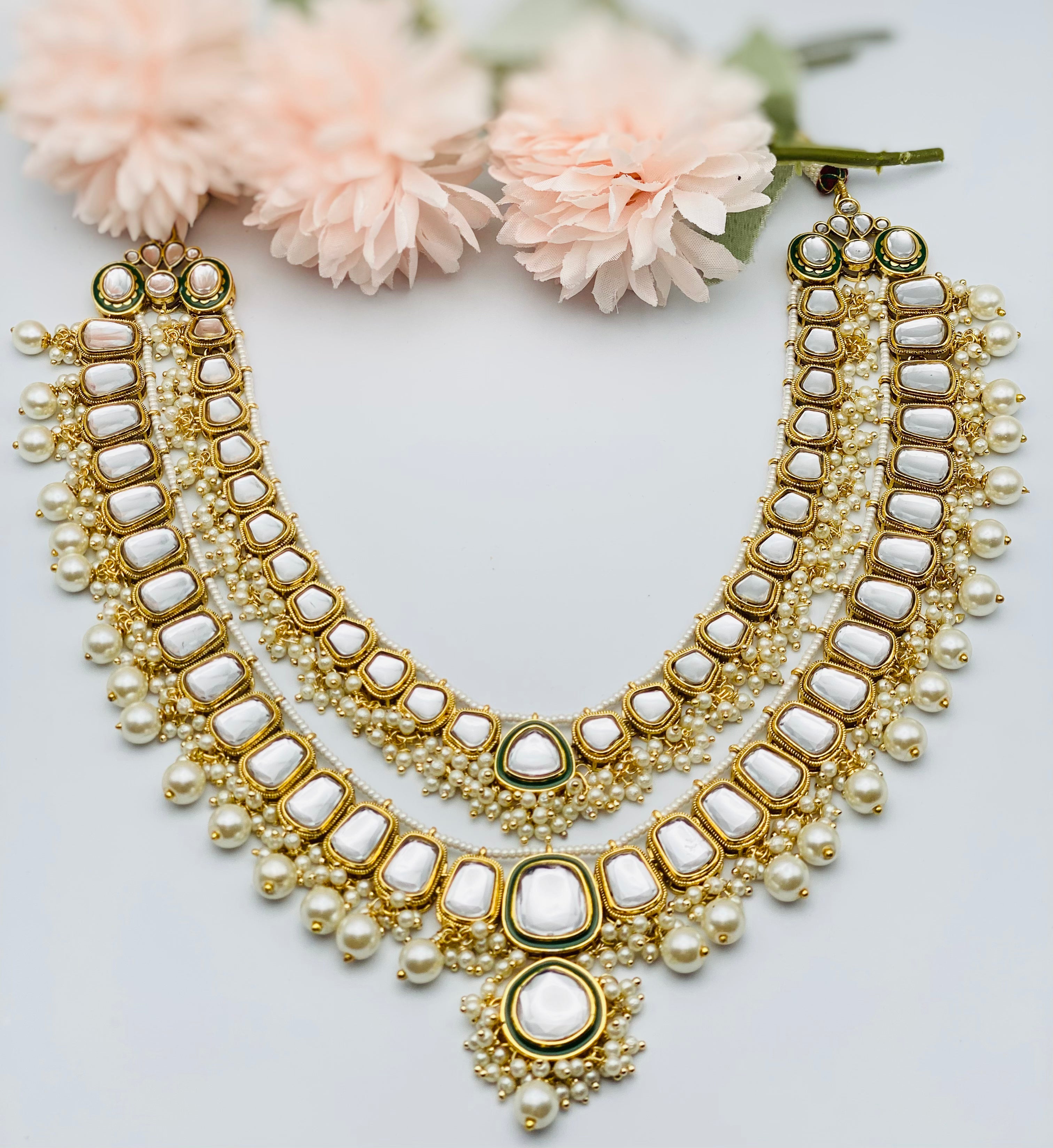 Double-Layered Kundan Ranihaar Necklace | Simzdesignzz |