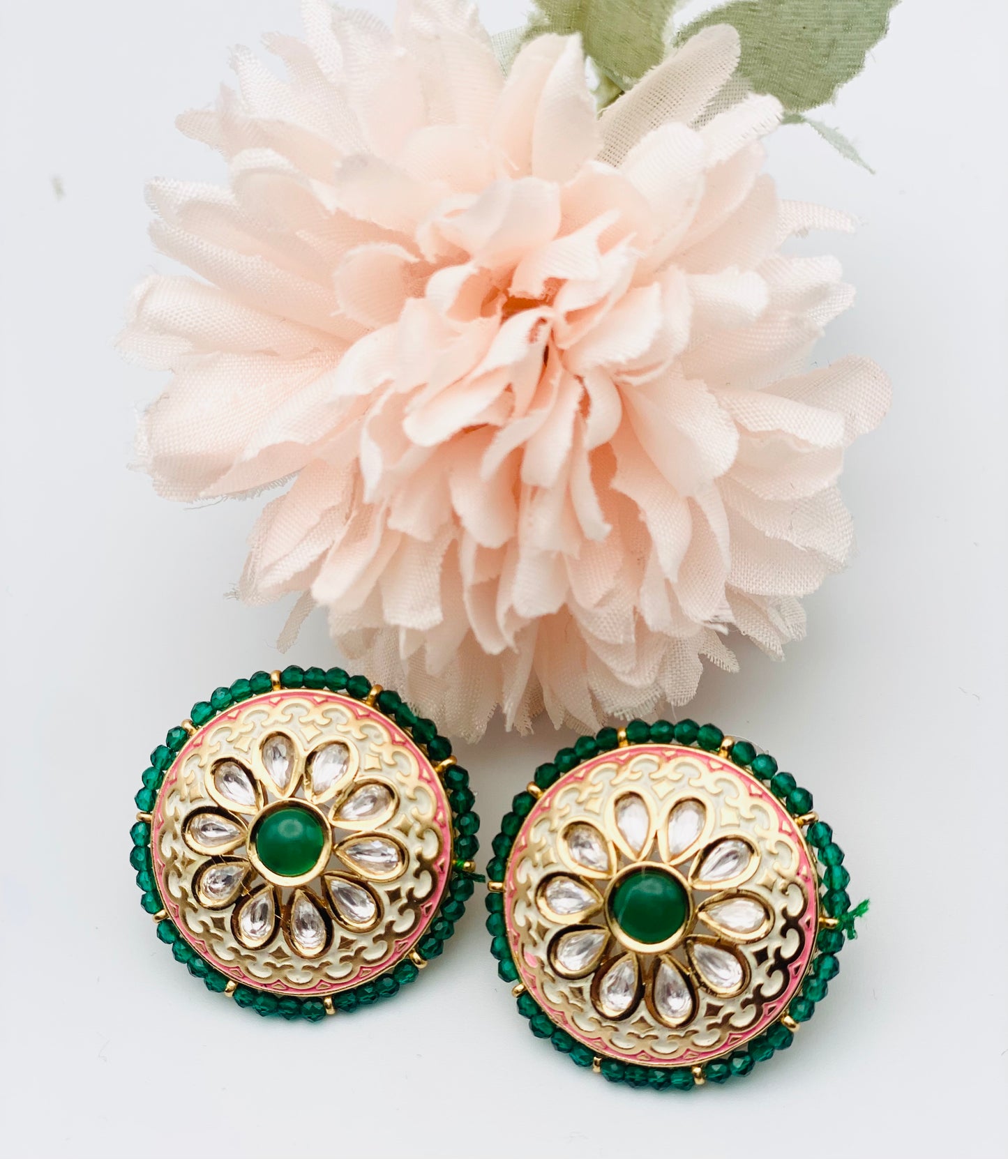 Stunning Hand-Painted Meenakari Studs | Simzdesignzz |