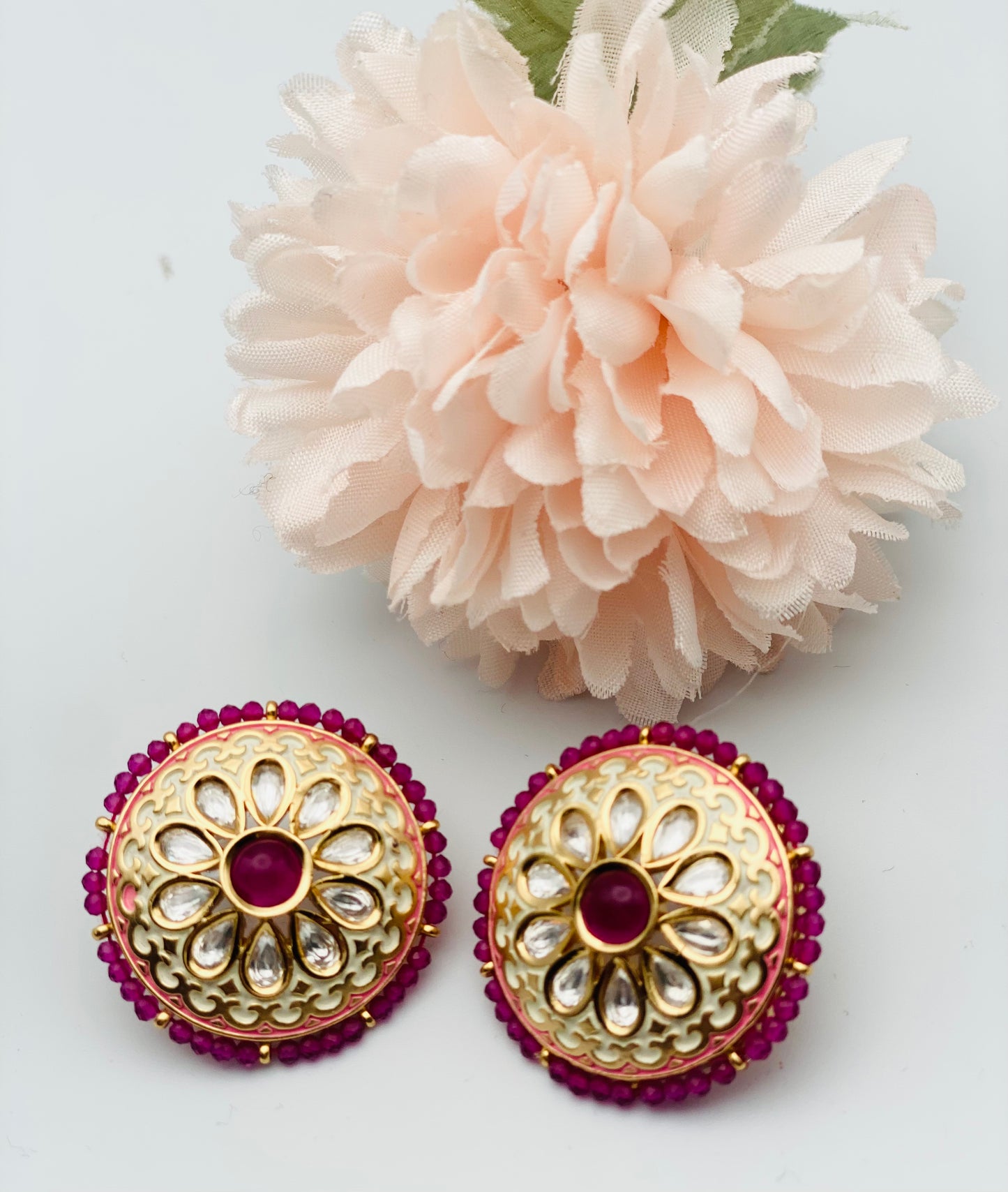 Stunning Hand-Painted Meenakari Studs | Simzdesignzz |