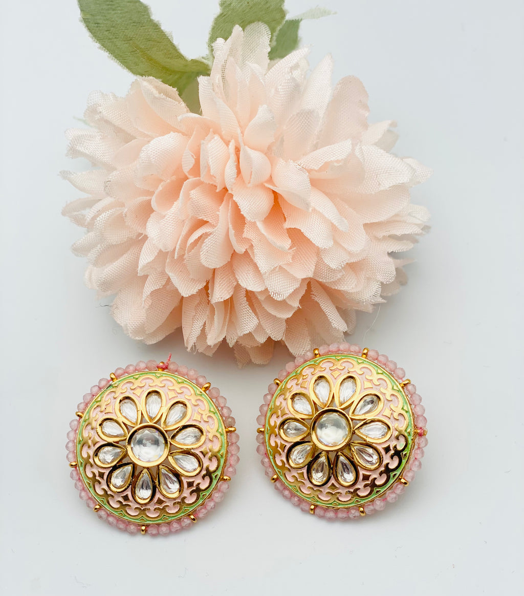 Stunning Hand-Painted Meenakari Studs | Simzdesignzz |