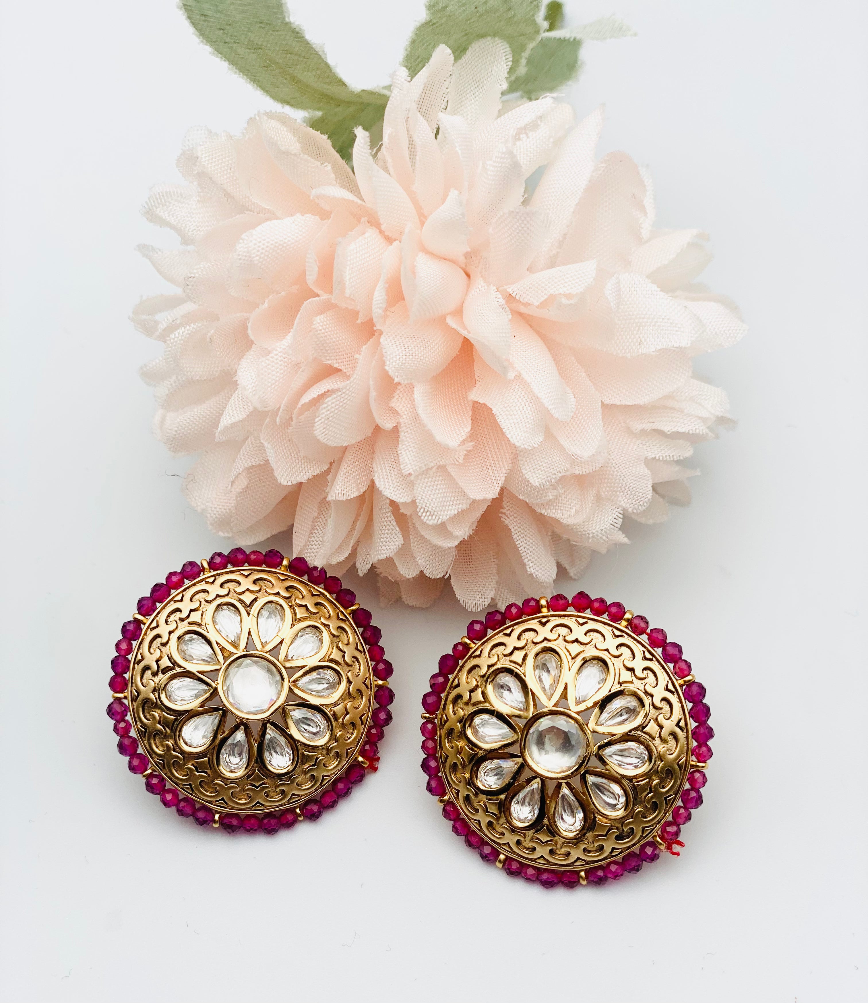 Stunning Hand-Painted Meenakari Studs | Simzdesignzz |