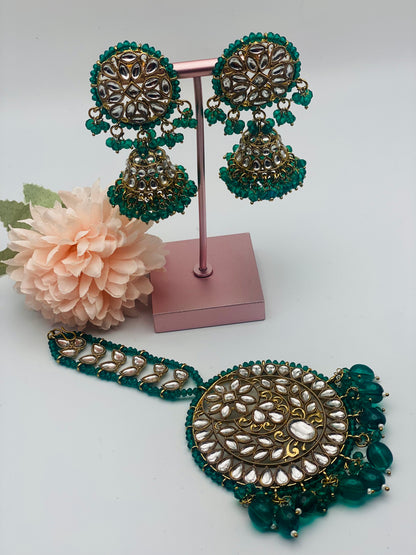 Lightweight Earrings With Oversized Tikka | Simzdesignz |