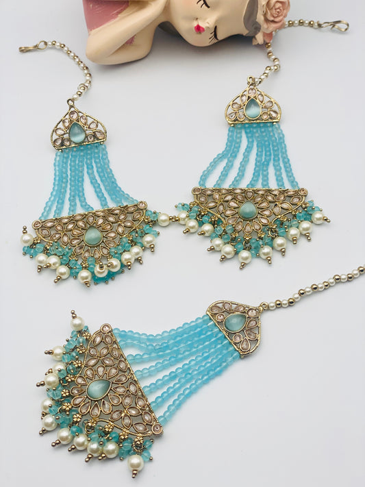 Stunning Polki Earrings and Tikka | Lightweight | Simzdesignz |