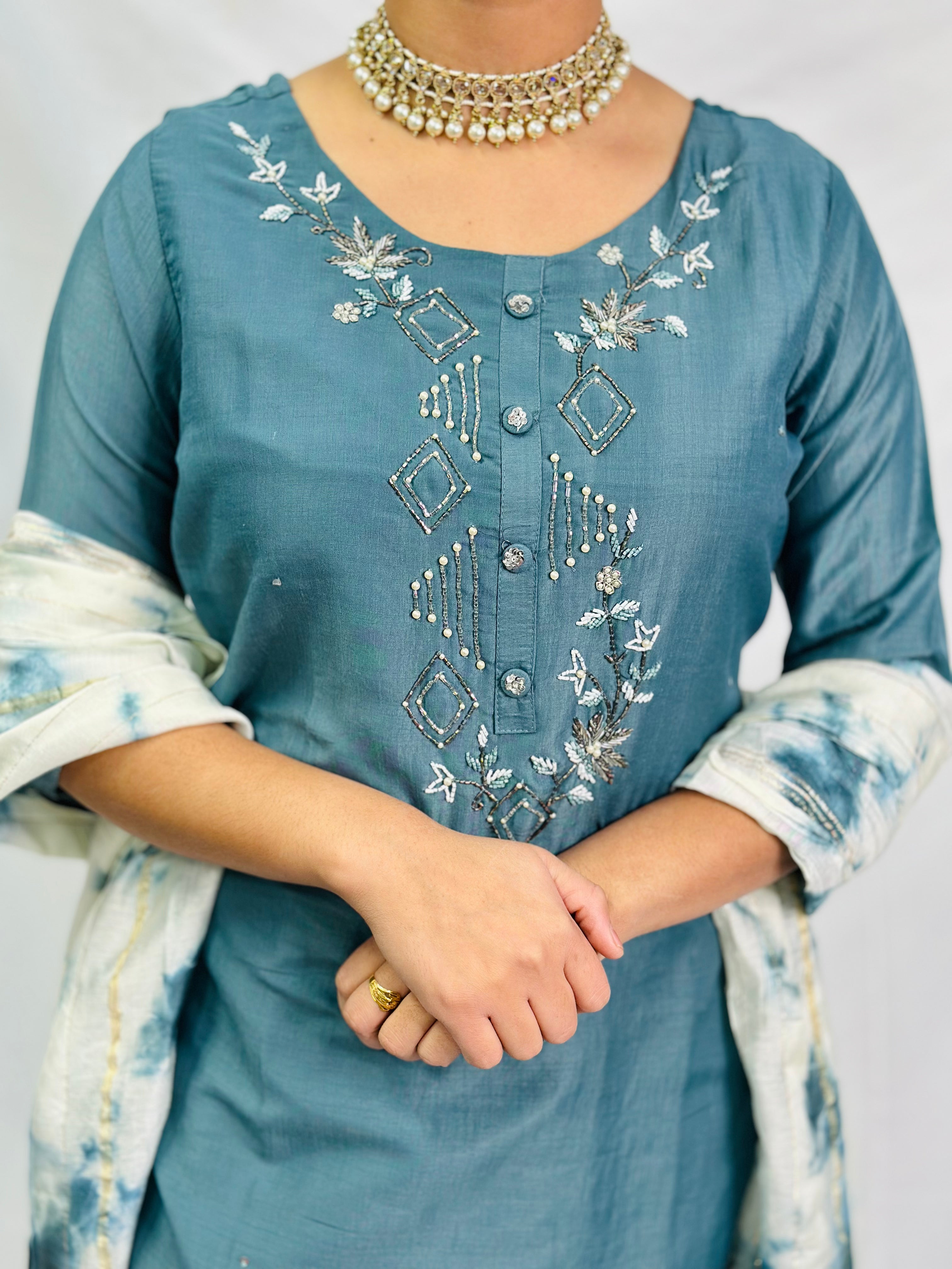Anjali Three Piece Suit | Simzdesignzz |