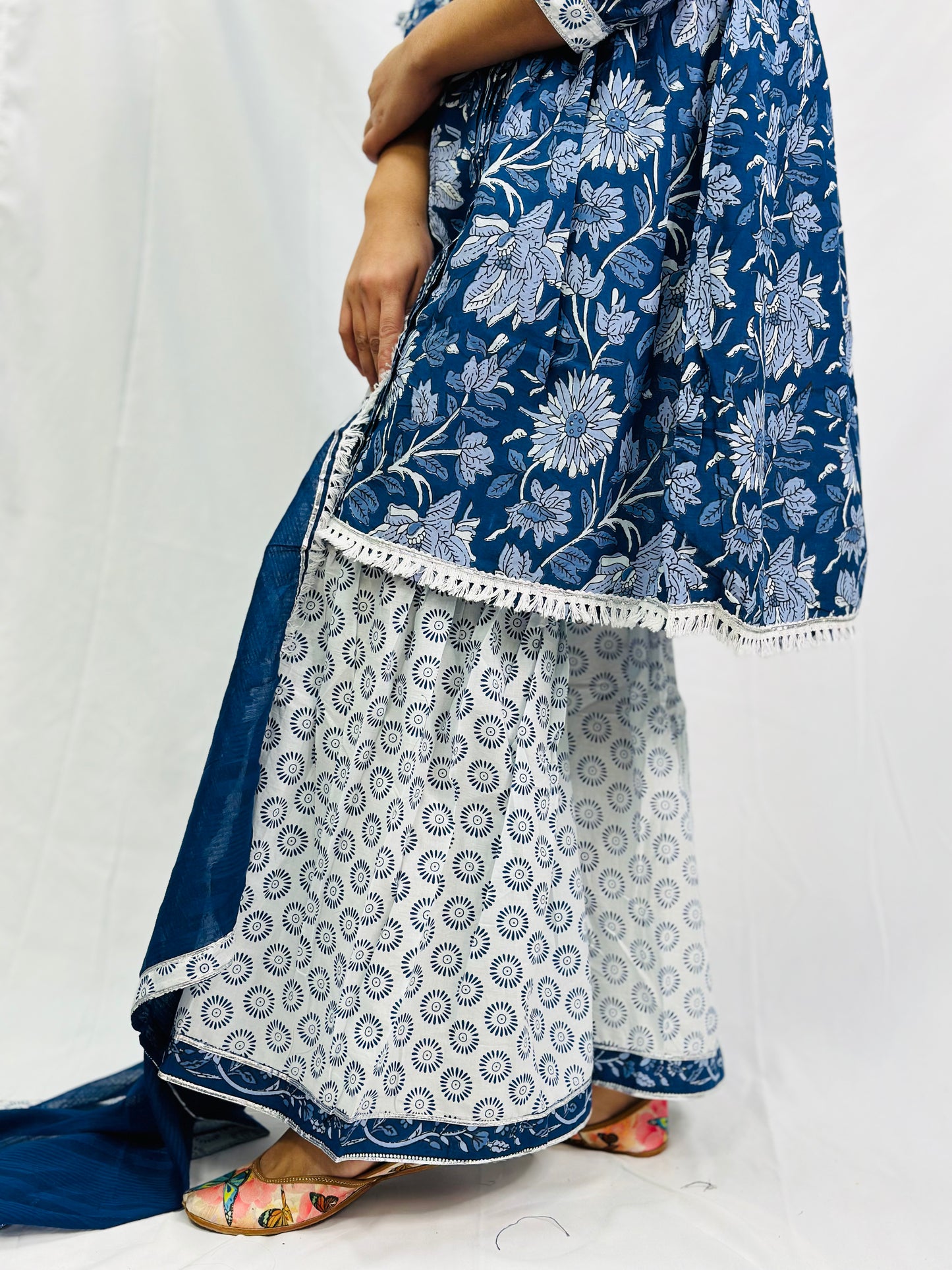 Navy-Blue Rajasthani Frock Suit | Simzdesignzz |