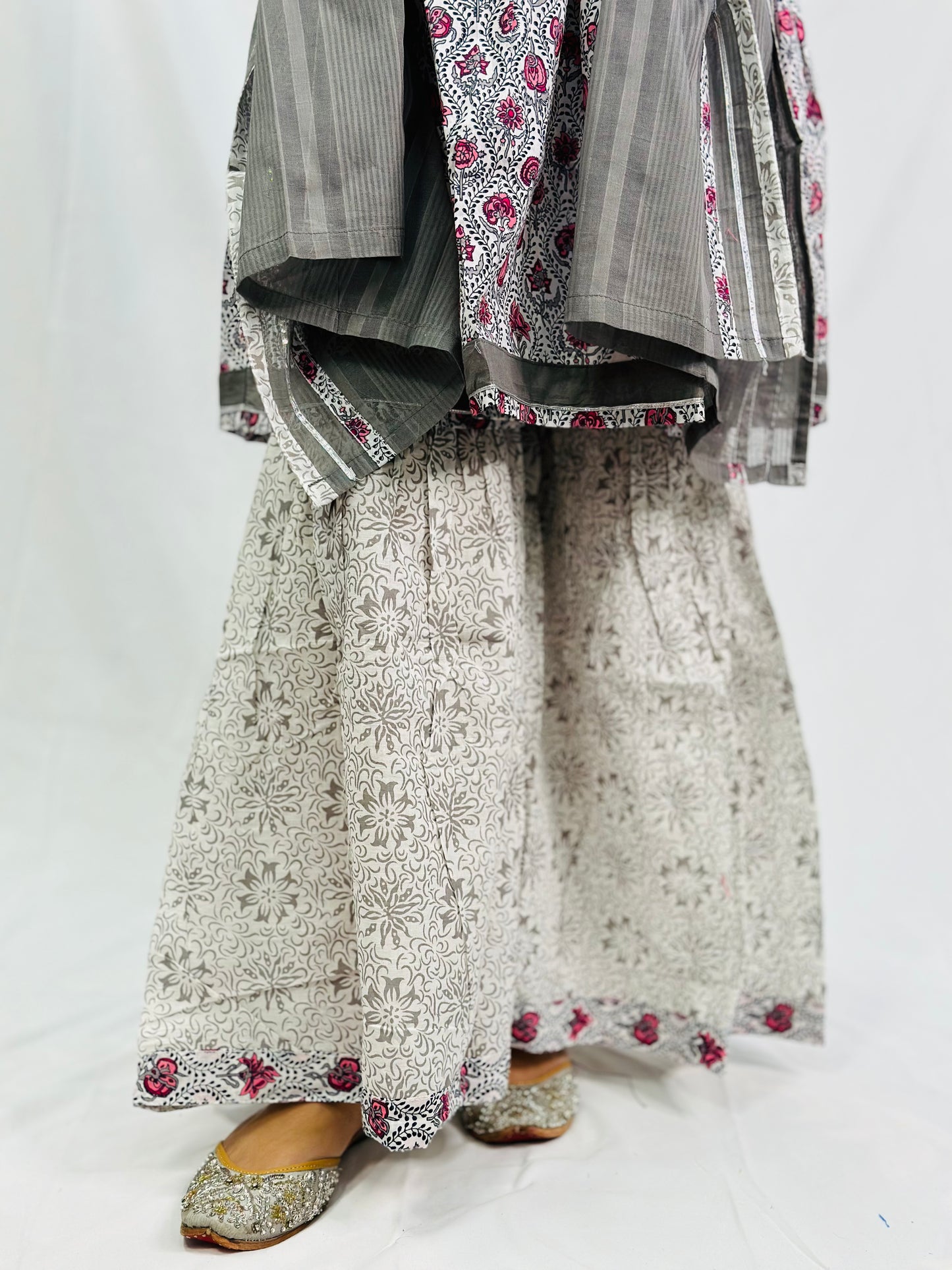 Vamika Grey Rajasthani Frock Suit With Dupatta | Simzdesignzz |