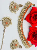 Pretty Choker Necklace In Polki | Simzdesignzz |