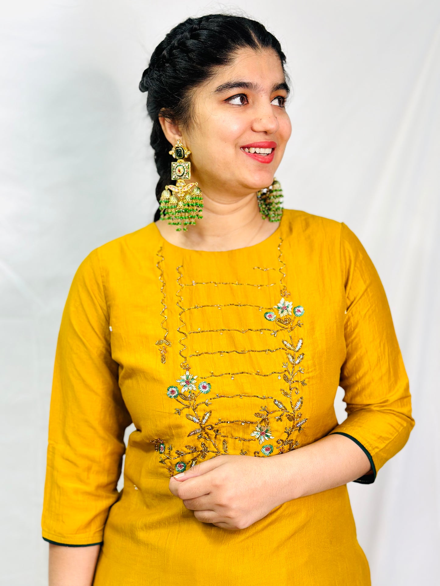 Mustard Brocade Three Piece Suit | Simzdesignzz |