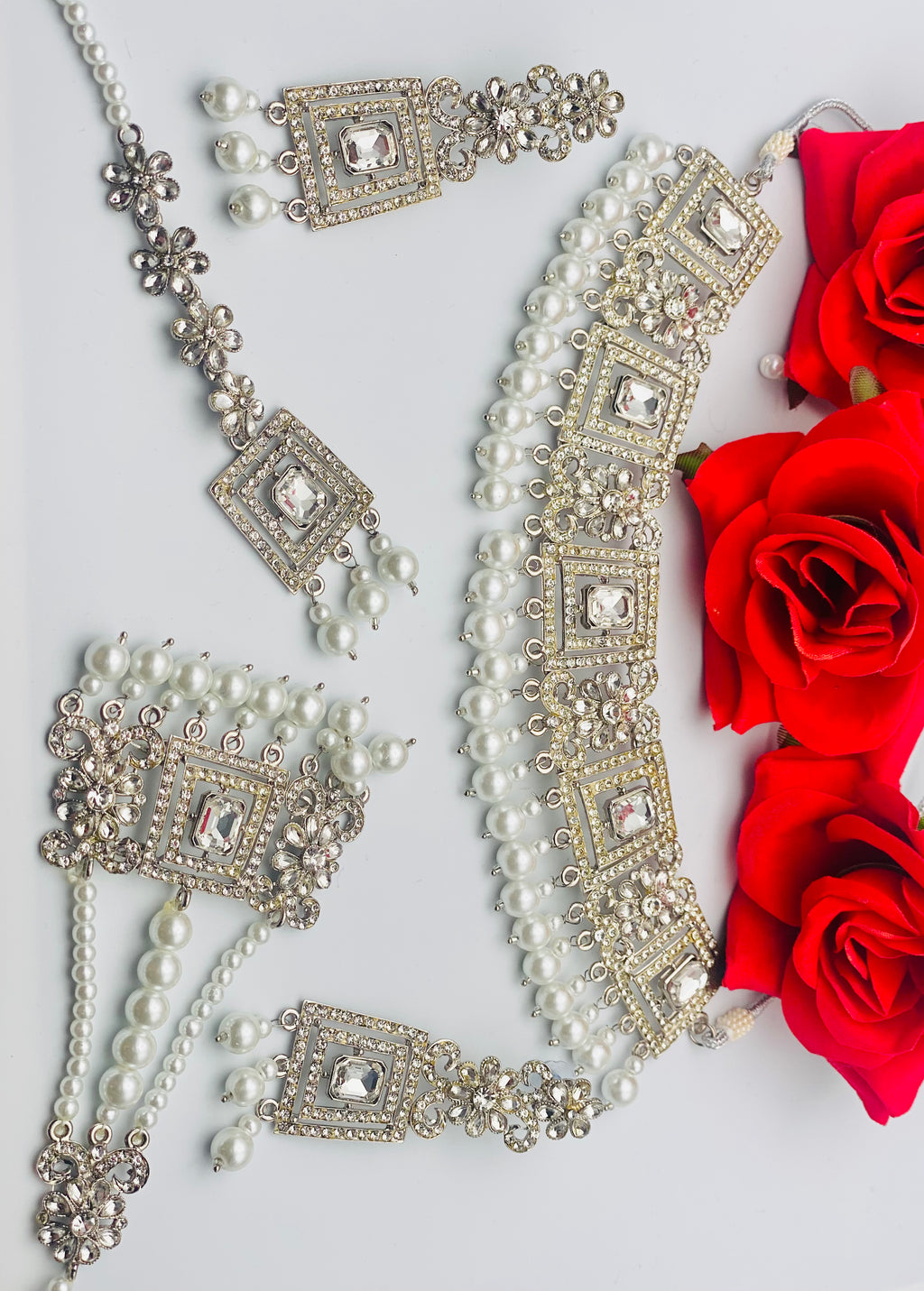 White Pearl Polki Necklace | Simzdesignzz |