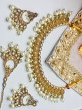 Zageer Golden Polki Necklace Set | Simzdesignzz |
