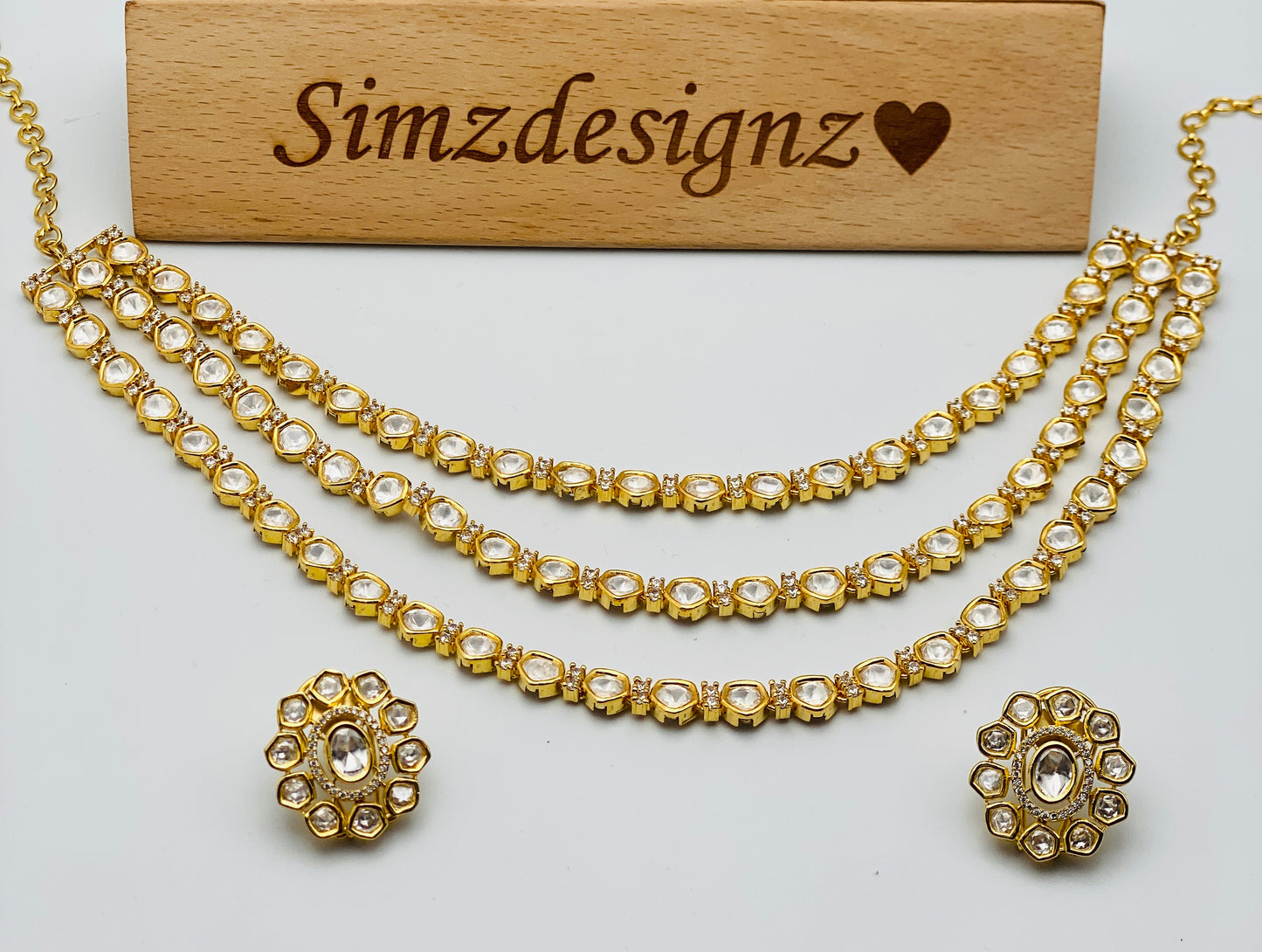 Three-Layered Tyani-Kundan Necklace |High Quality | Simzdesignzz |