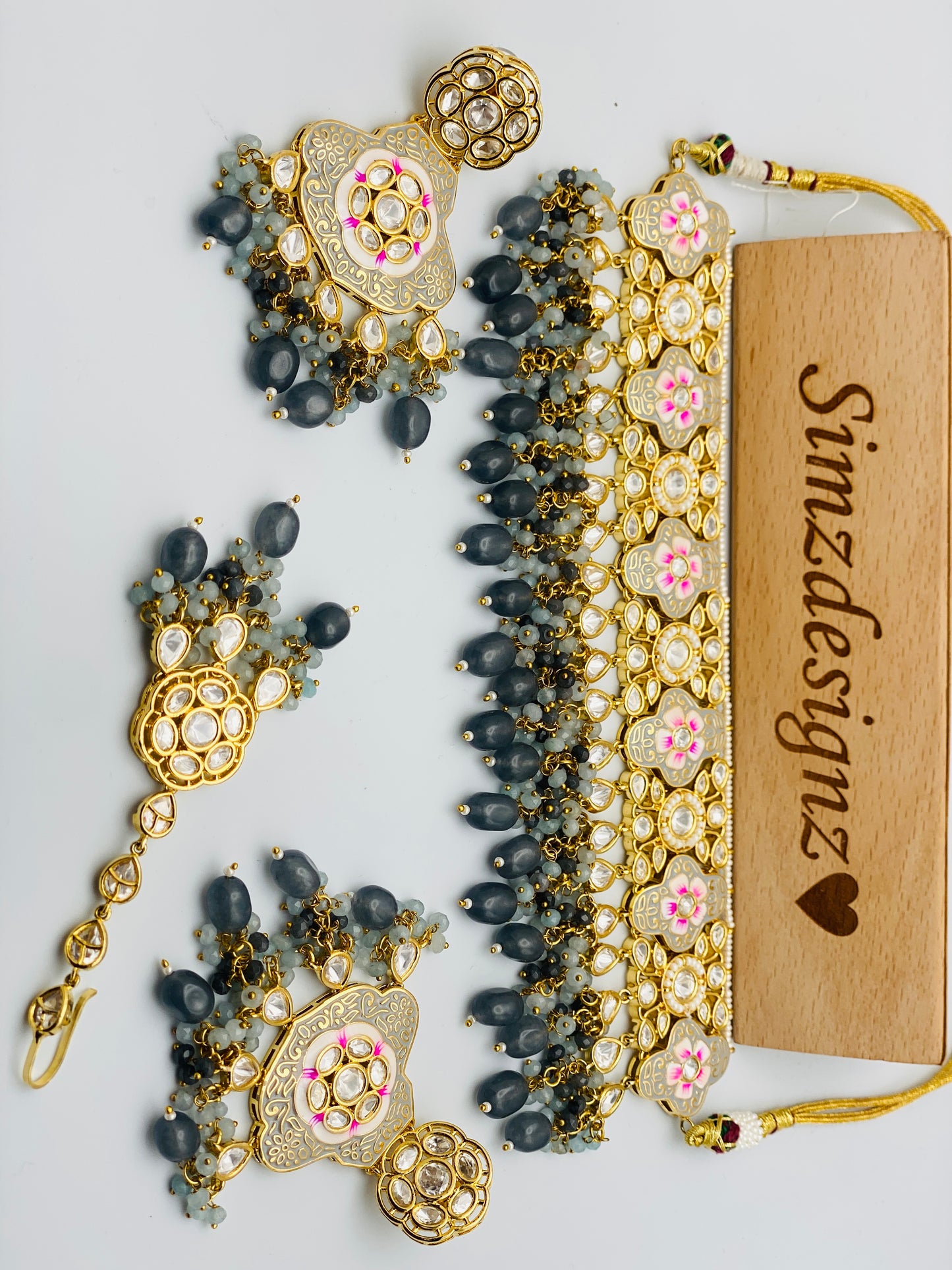 Elegant Tyani-Kundan Necklace Set | High Quality |Simzdesignzz |