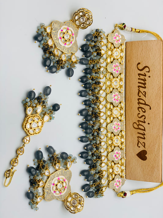 Elegant Tyani-Kundan Necklace Set | High Quality |Simzdesignzz |