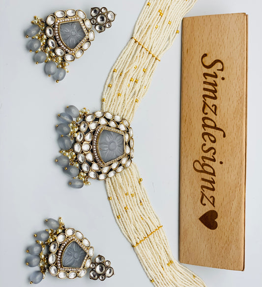 High Quality Tyani Necklace With Pachi Kundan Combo | Simzdesignzz |